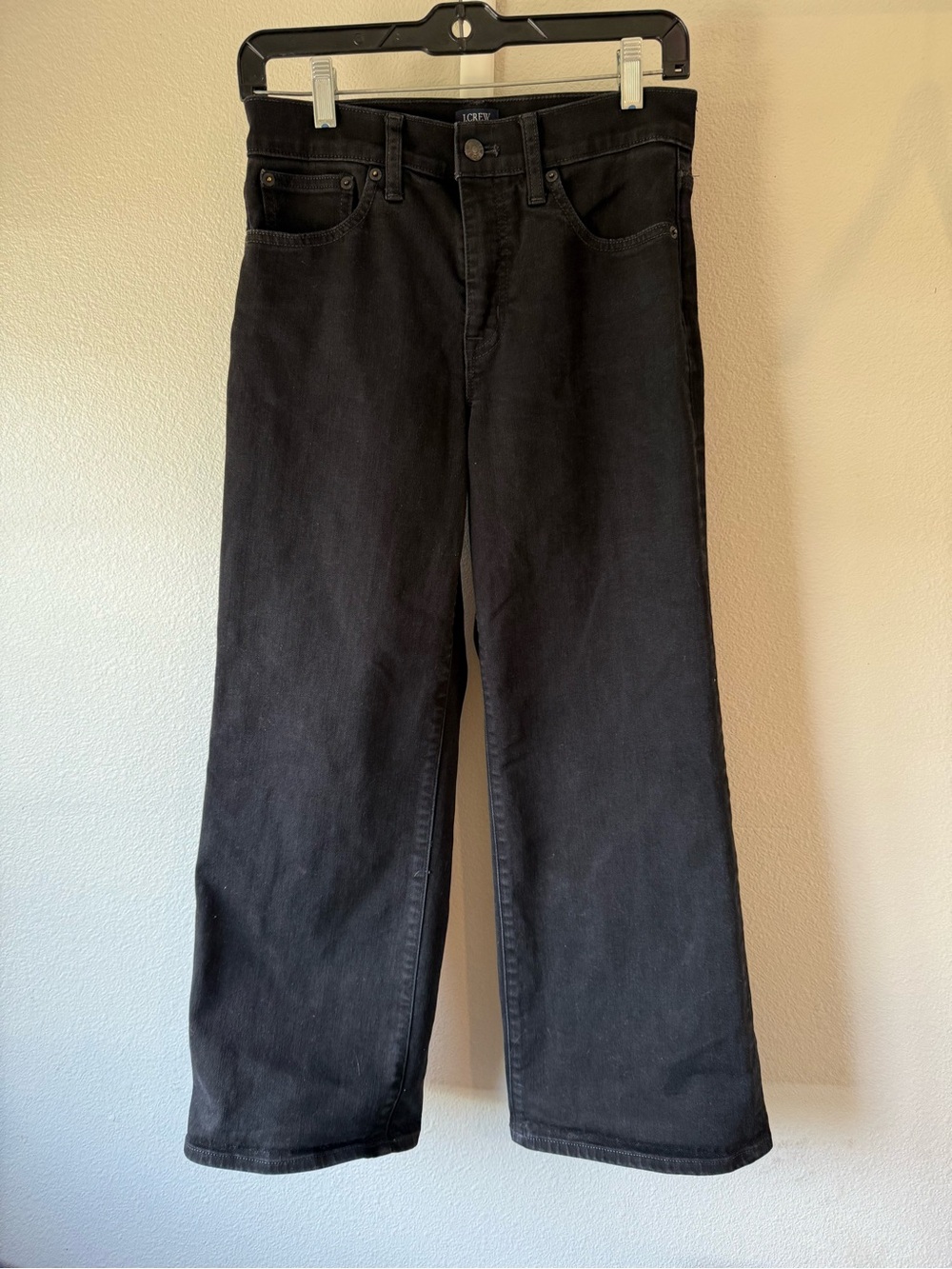 J crew women’s wide leg crop black jeans